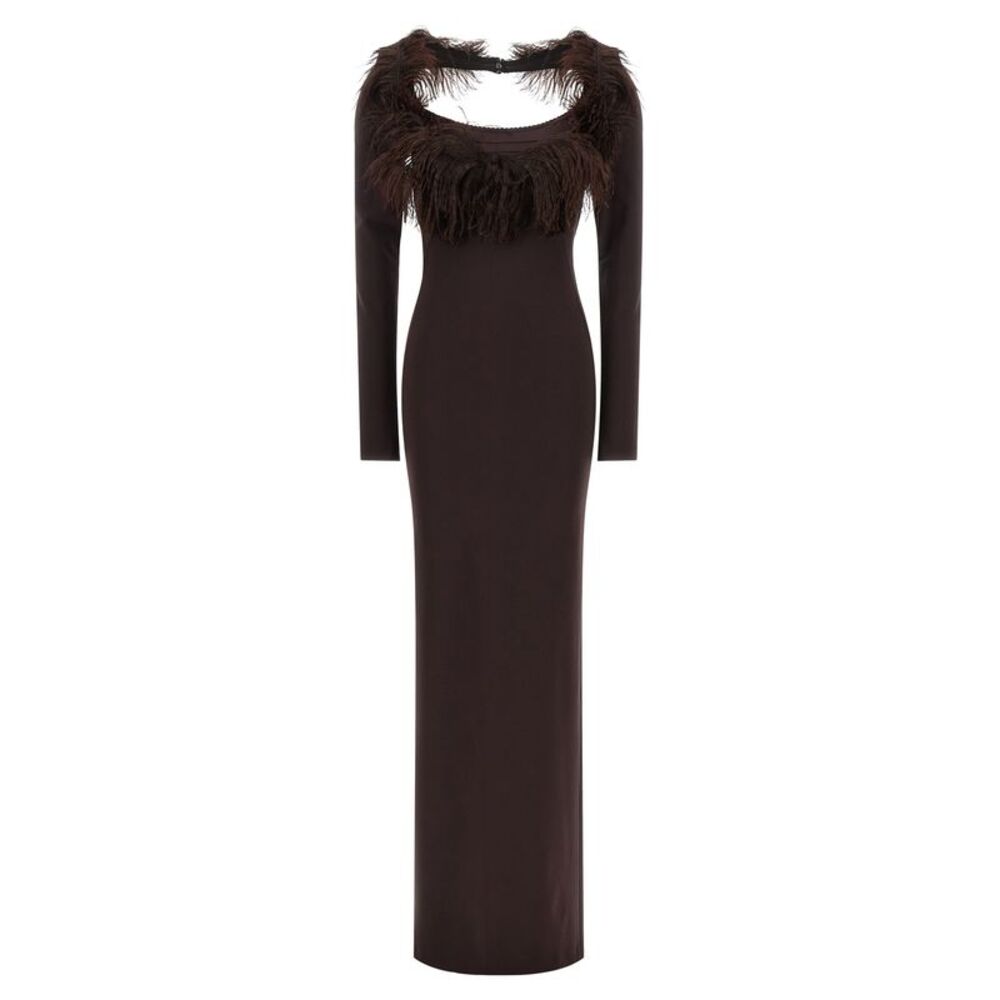 The Attico Brown Viscose Long Women's Dress